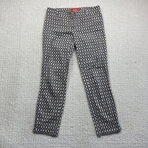 Cartonnier Women's Blue/Off-White Pants Boho Geometric Pattern AOP Size 0
